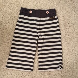 Matilda Jane Girl gray and ivory Striped Kids Shorts Capri pants